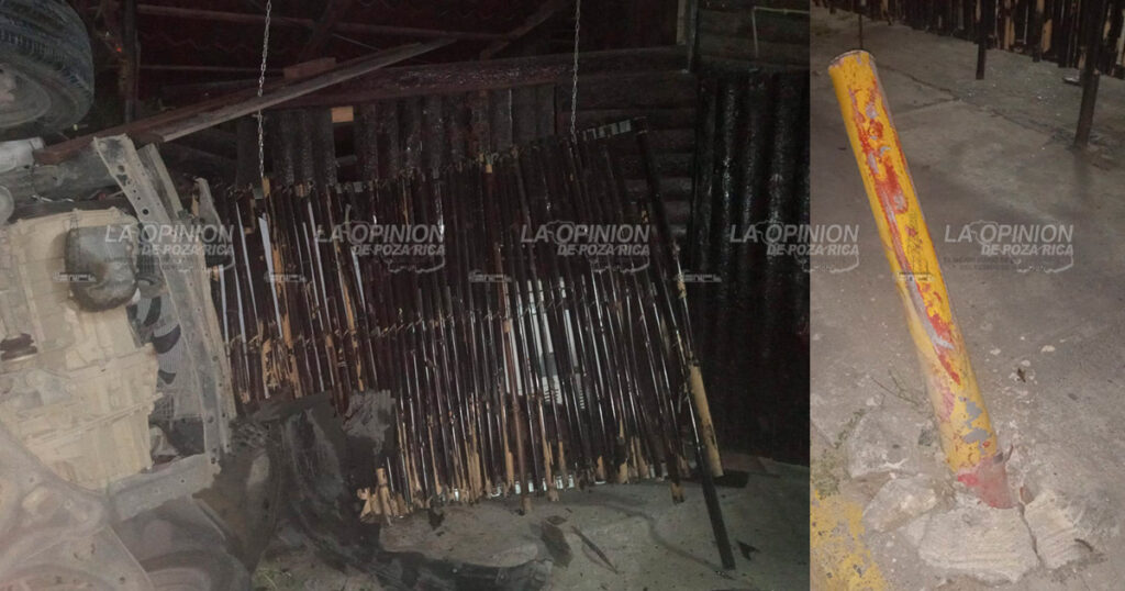 Destroza auto en volcadura