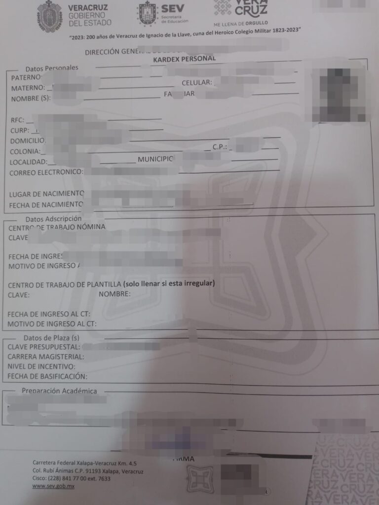 Aplican el Kardex a maestros que no cuentan con el perfil