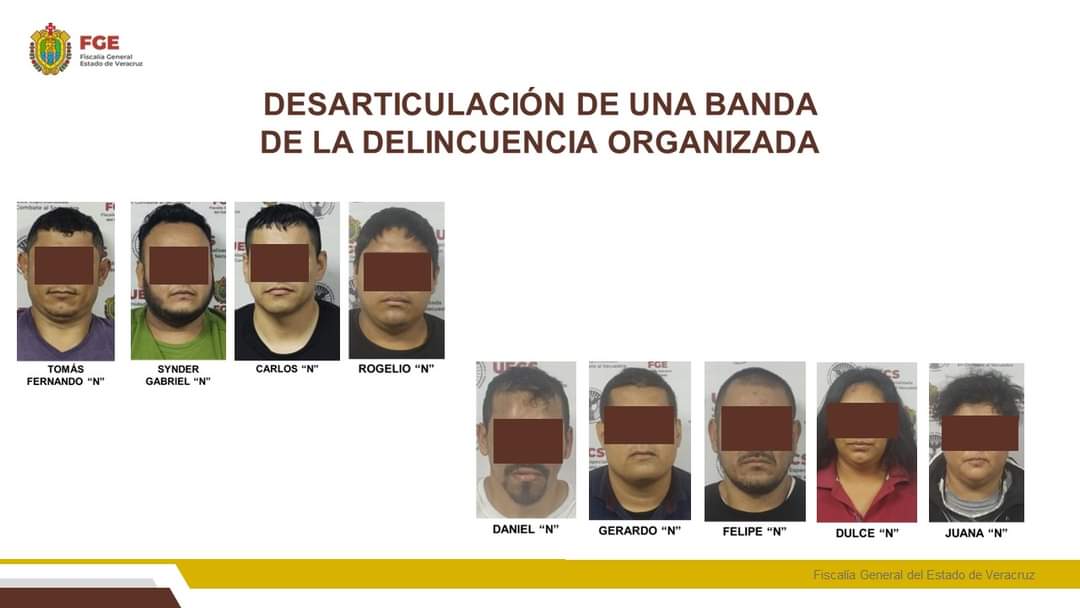 FGE DESARTICULA BANDA DELICTIVA QUE OPERABA PRINCIPALMENTE EN MISANTLA, MARTÍNEZ DE LA TORRE, CARDEL Y VERACRUZ.