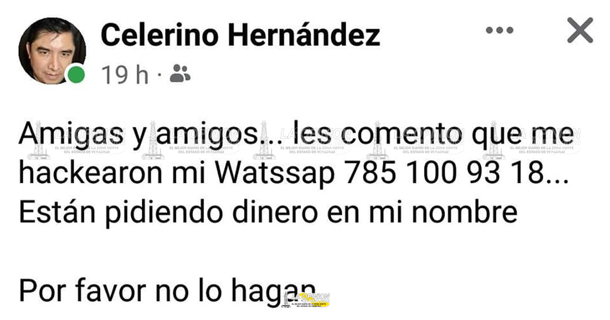 Hackean WhatsApp<br>a alcalde de Tancoco