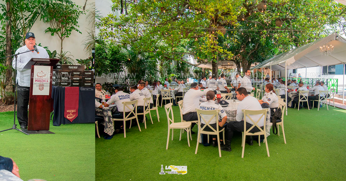Agasajan a policías de Poza Rica