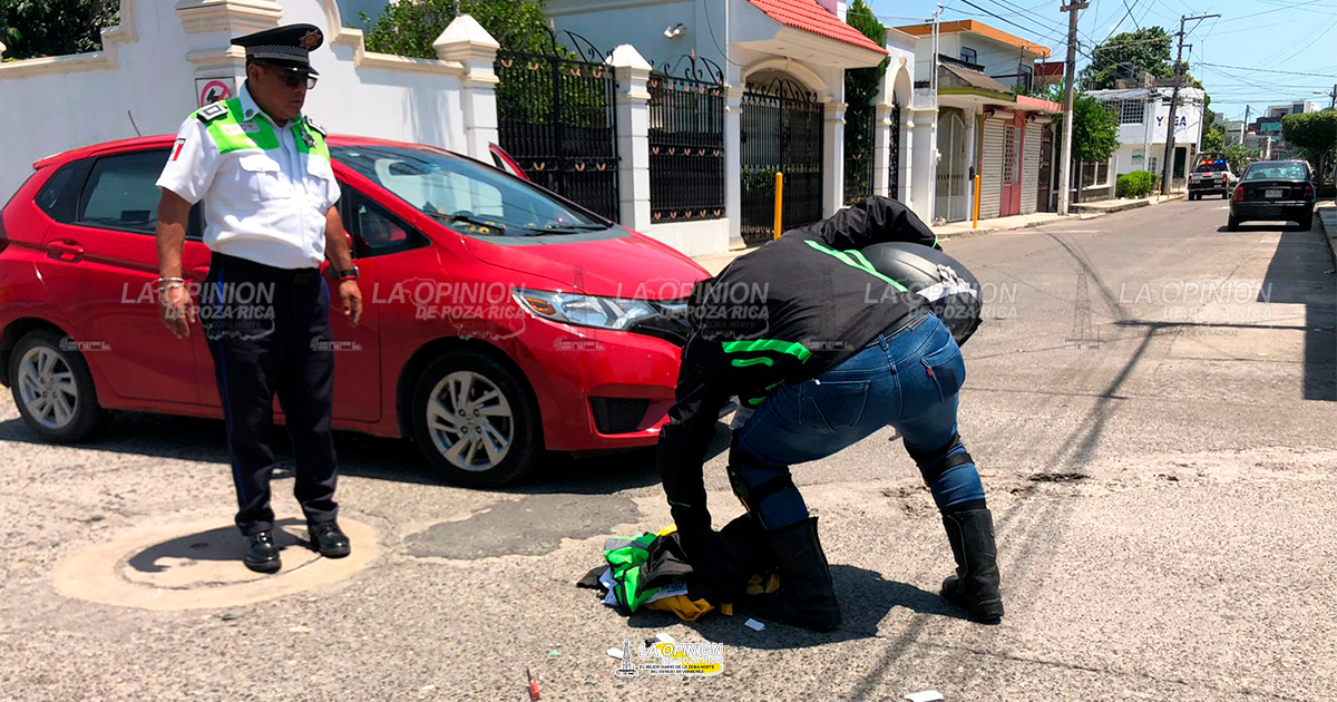 Motorista derribado en Montes de Oca