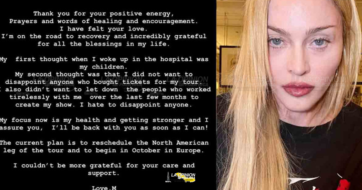 Madonna habla sobre su estado de salud