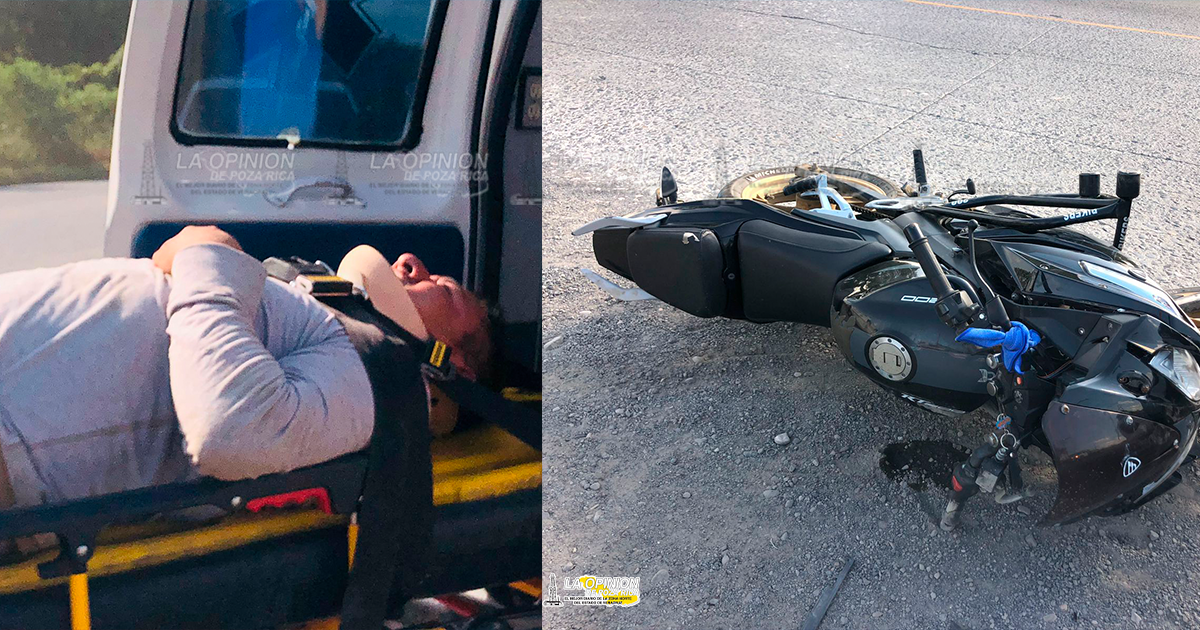 Motociclista atropellado en carretera Poza Rica-Tihuatlán
