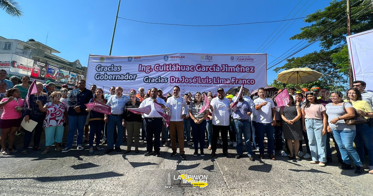 Dan banderazo a obra del bulevar López Mateos en Coatzintla