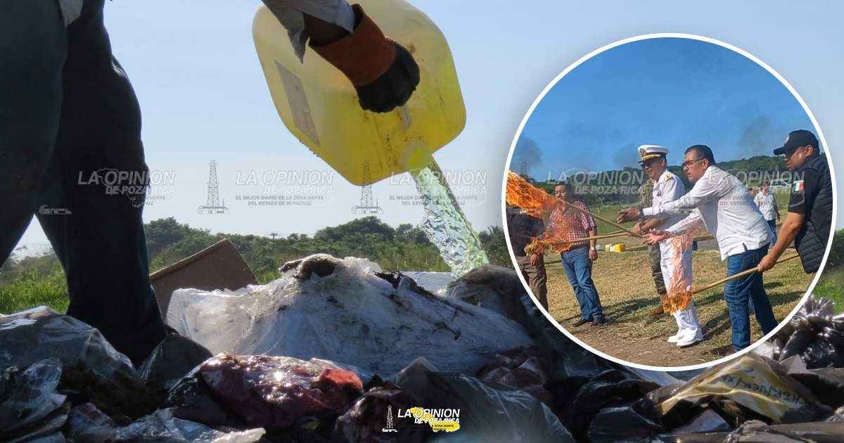 FGR Y SEMAR INCINERAN MÁS DE 250 KILOS DE DROGA INCAUTADA EN VERACRUZ