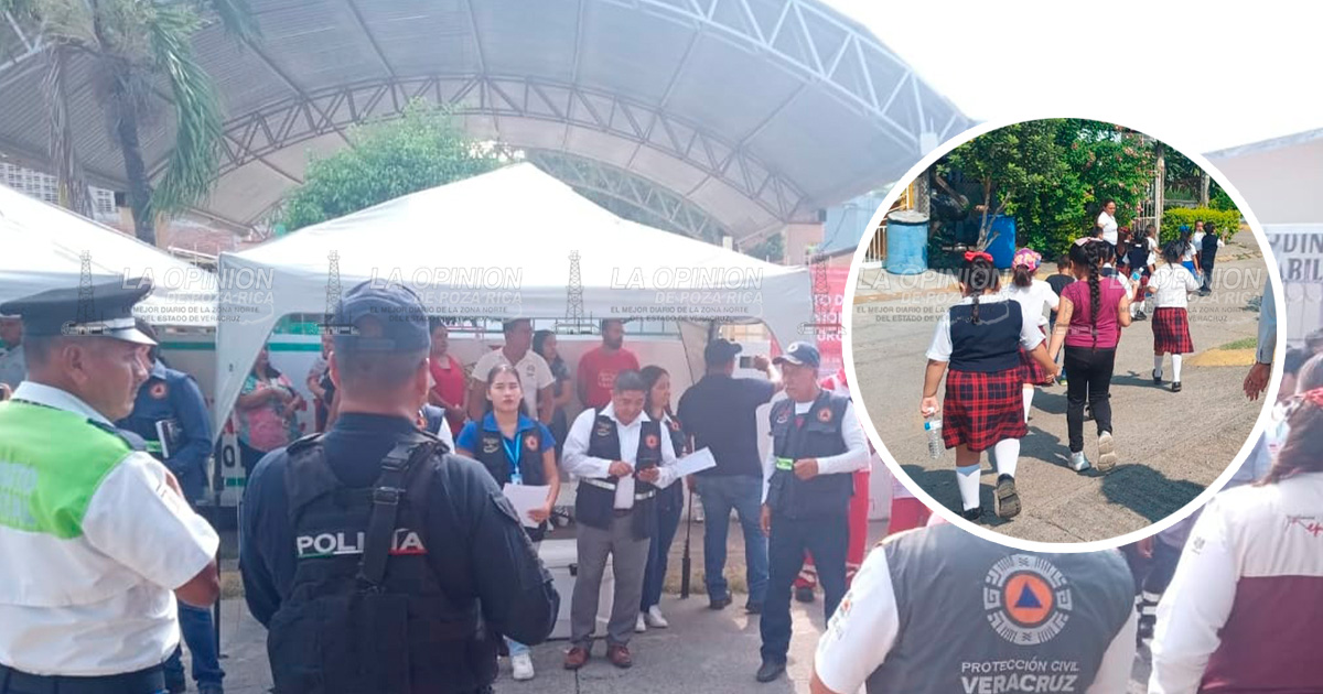 Evacuan viviendas y escuelas por simulacro de inundación