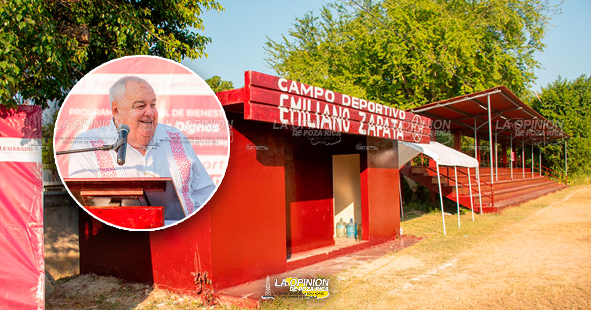 Rehabilitan campo deportivo "Emiliano Zapata"