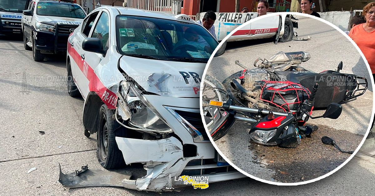 Taxi derriba y lesiona a motociclistas