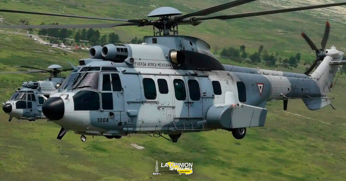 Cae helicóptero de la Fuerza Aérea Mexicana en Durango