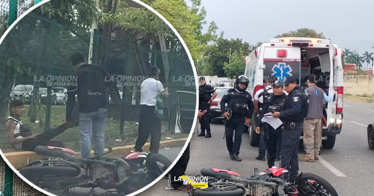 Taxi derriba motocicleta