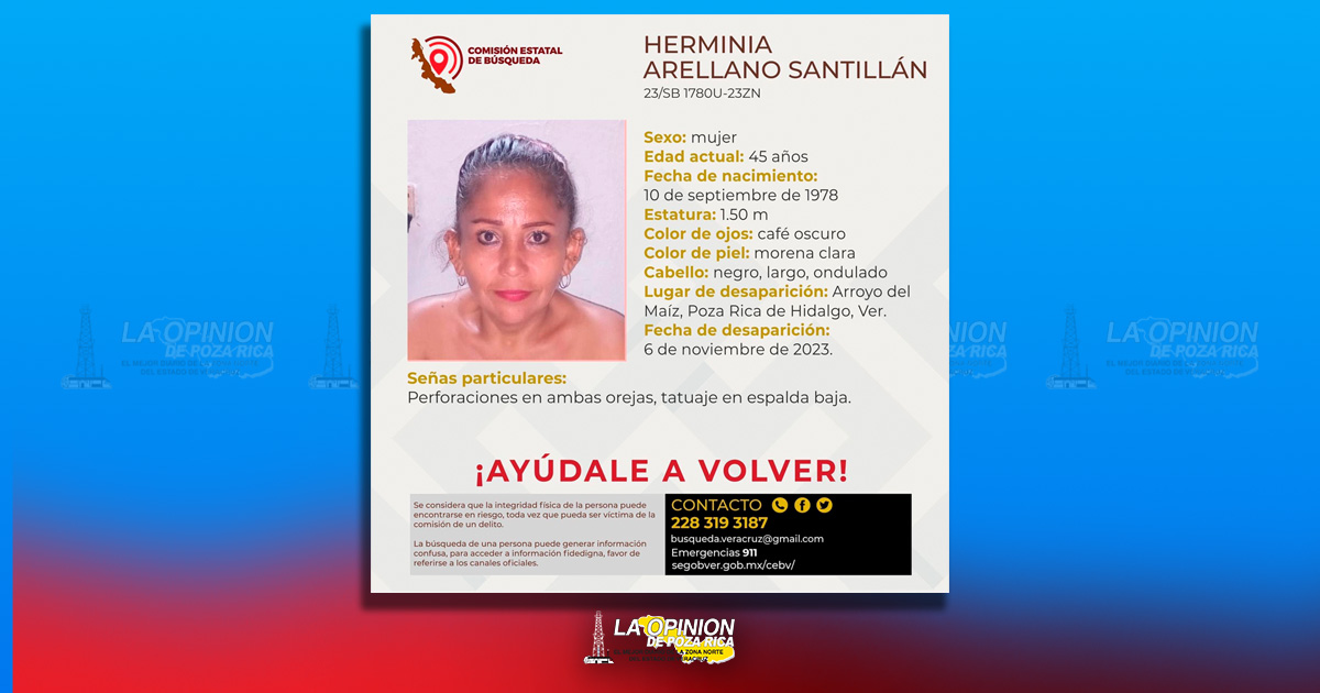 Desaparece vecina de Arroyo del Maíz