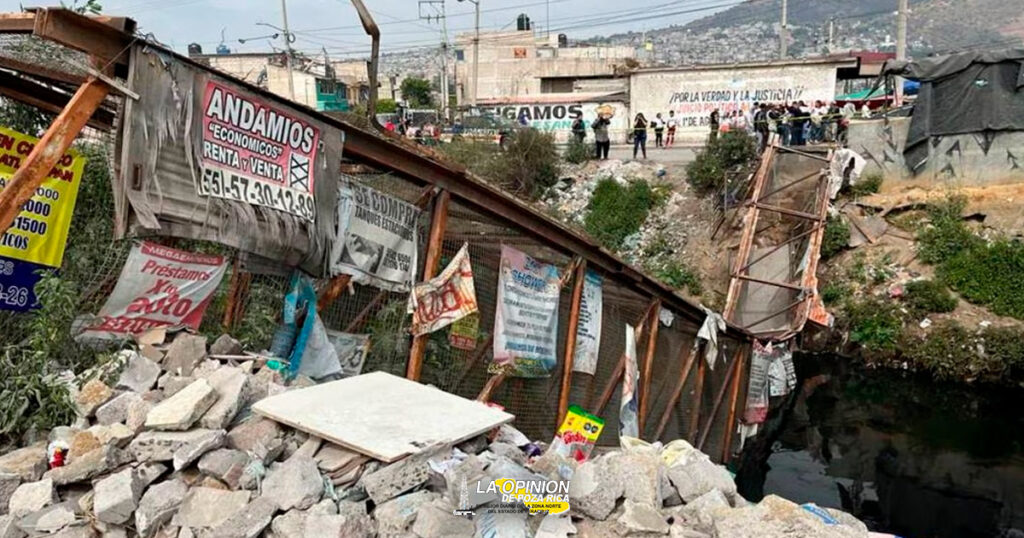 Colapsa puente en Chimalhuacán