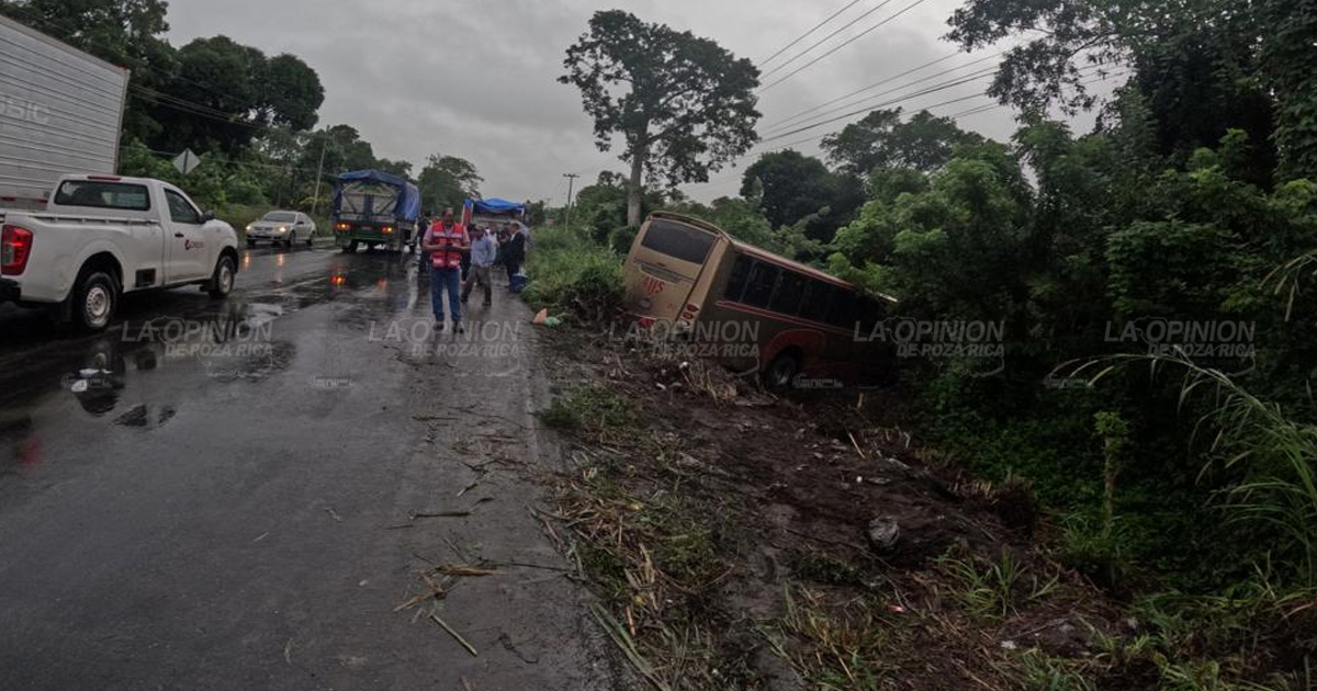 Autobus cayó a barranco