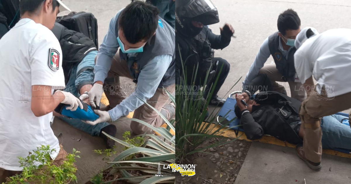 Motociclista derribado en la Cazones