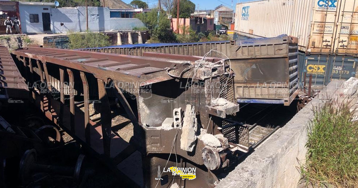 Tren se descarrila en zona centro de Saltillo, Coahuila