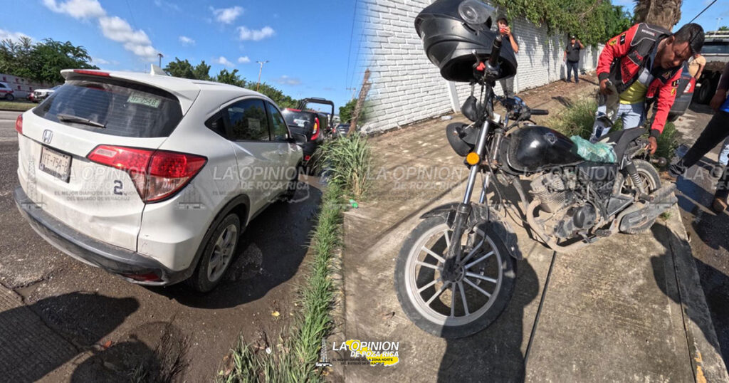 Choca motociclista, luego camioneta, se da la fuga