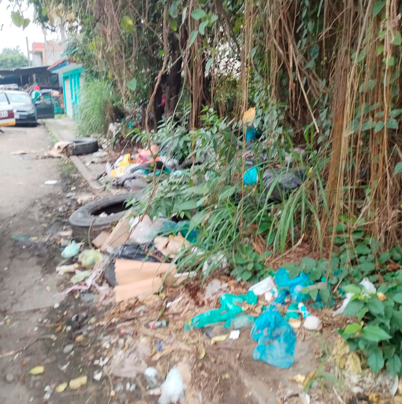 Lote baldío es convertido en basurero clandestino