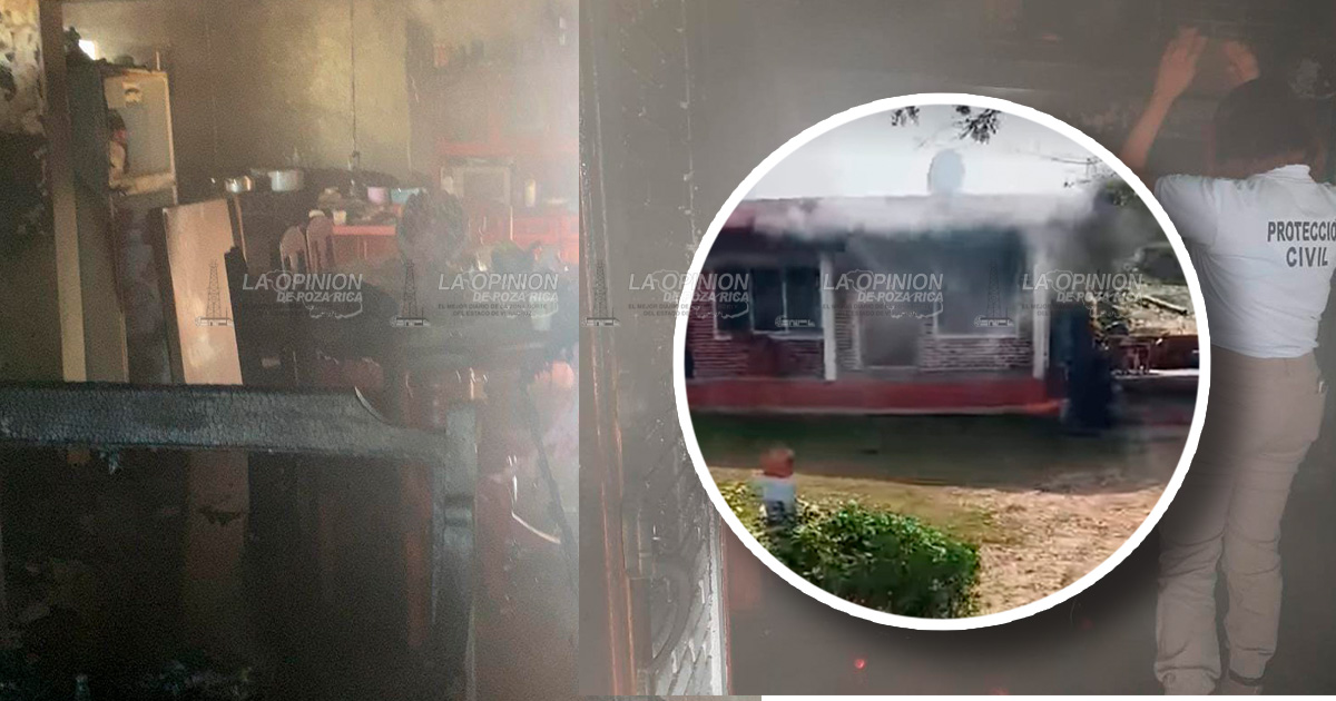 Se incendia vivienda por presunto cortocircuito.