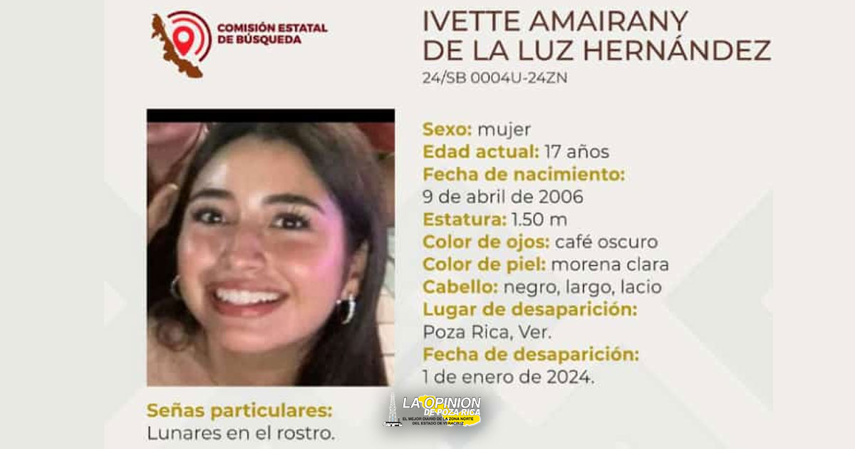 Adolescente es reportada como desaparecida