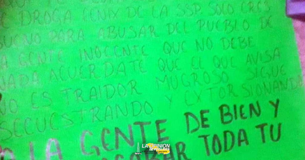 Ejecutan a "El Choco" y le dejan narcomensaje, en Nanchital