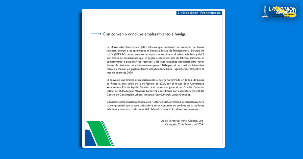 DETIENEN LA HUELGA EN LA UV