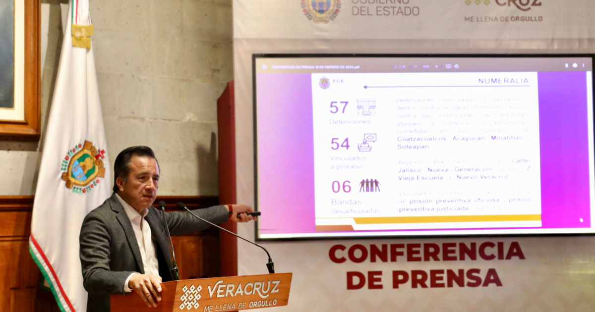 Seis bandas desarticuladas y 57 detenidos en el sur de Veracruz