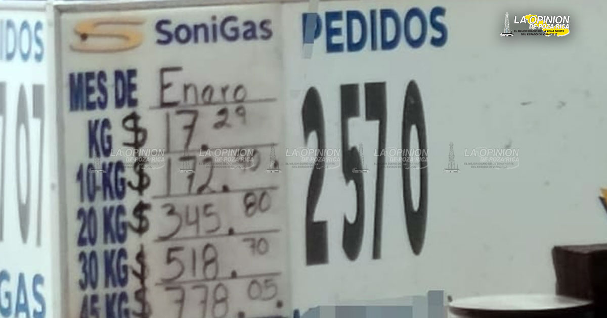 Casi un peso subió precio del Gas LP entre enero y febrero