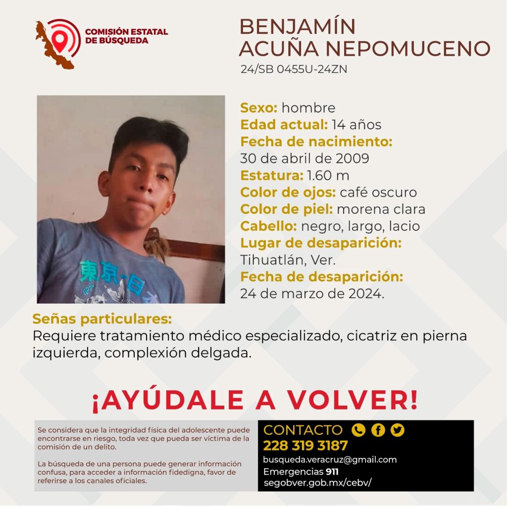 Adolescente lleva 2 días desaparecido