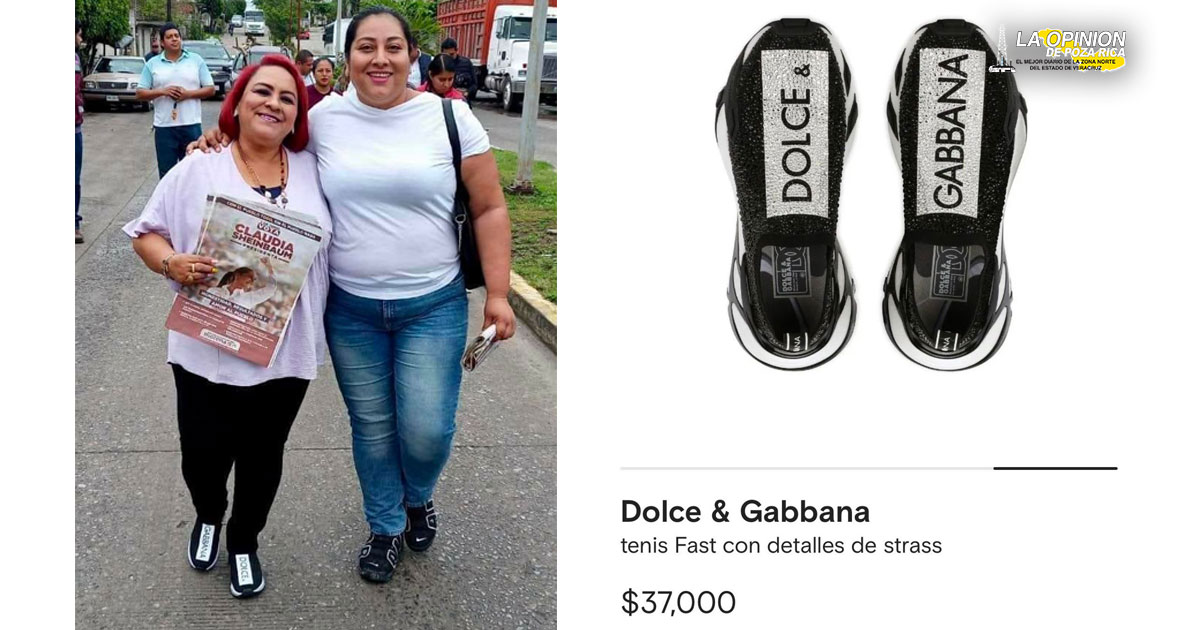 Presidenta del Congreso de Veracruz hace campaña con tenis de 37 mil pesos