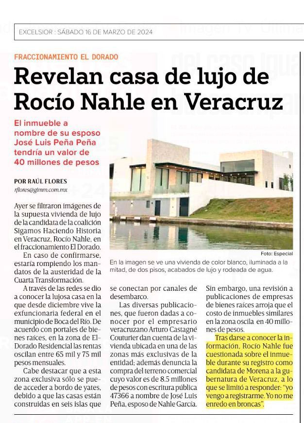 Medios nacionales exhiben riquezas de los Nahle-Peña