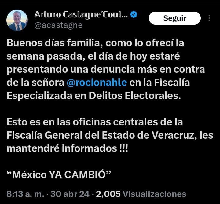 Hoy, otra denuncia contra Rocío Nahle