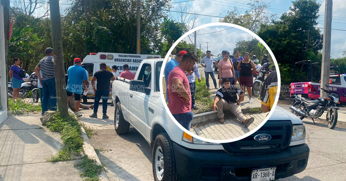 ¡Motociclista es derribado por una camioneta en la carretera a Santa Águeda!