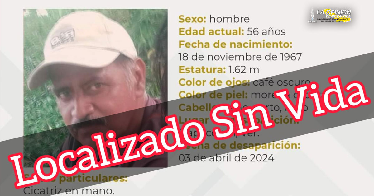 Localizan un hombre sin vida