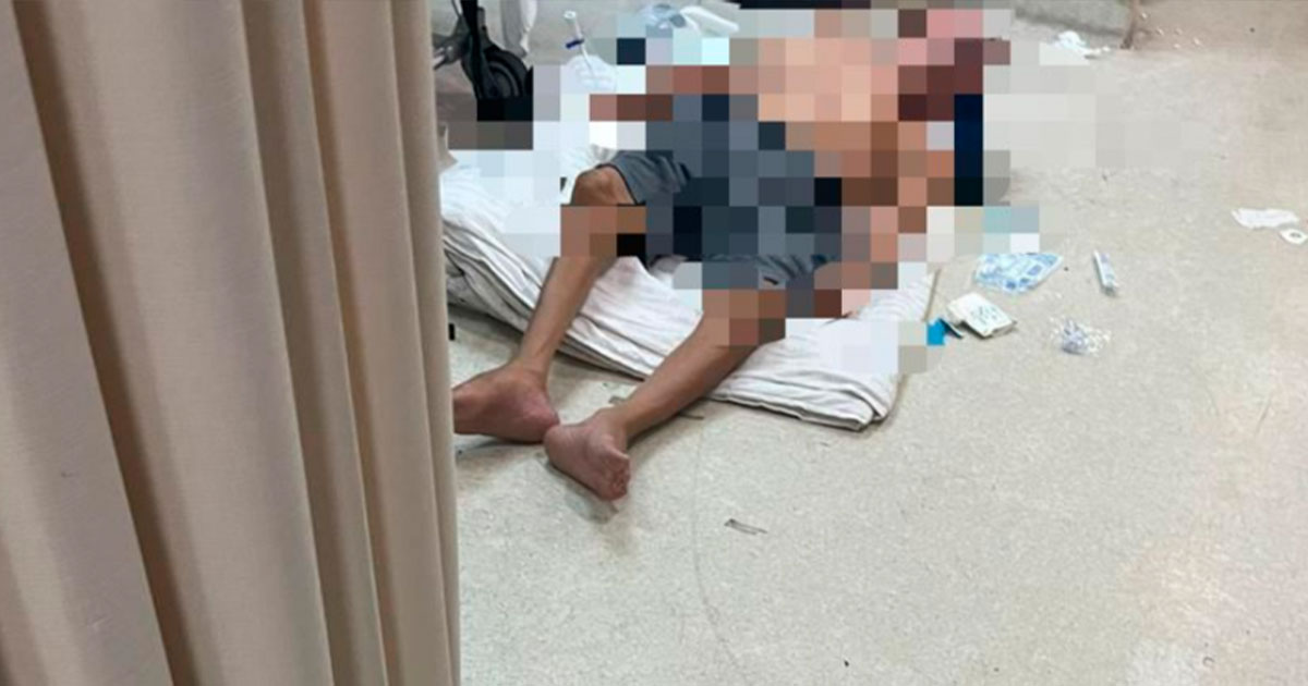 Faltan camillas; los atienden en el piso