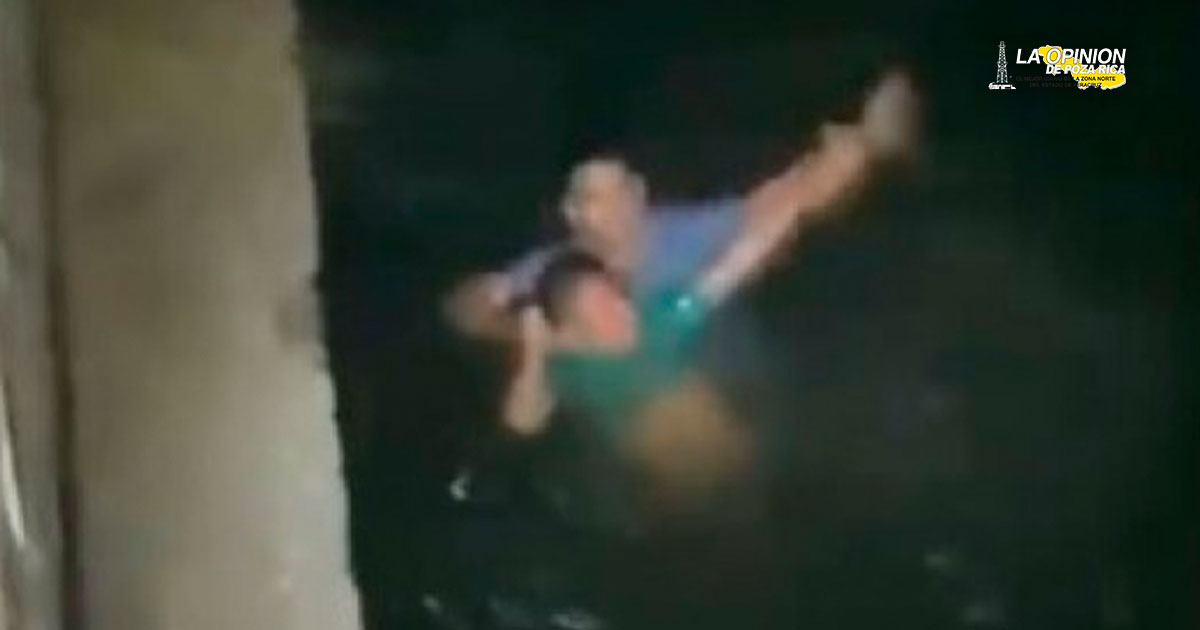 Funcionario rescata a hombre tras caer al Río Tuxpan