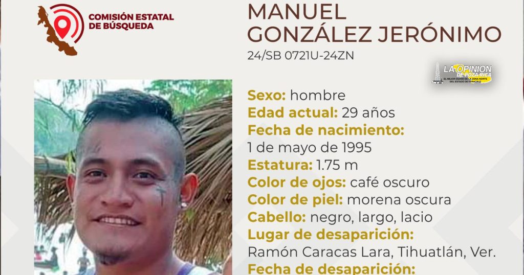 Desaparece joven de una comunidad