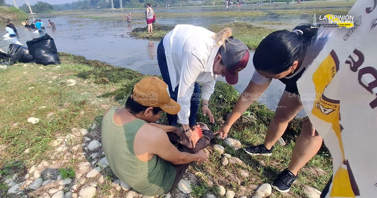 Activista lesionado en el río Pantepec