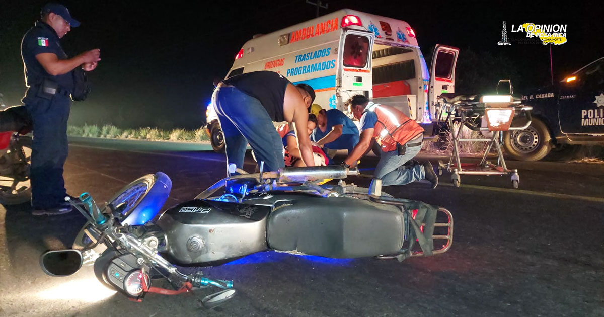 En hospital termina motociclista derrapado en Cabada
