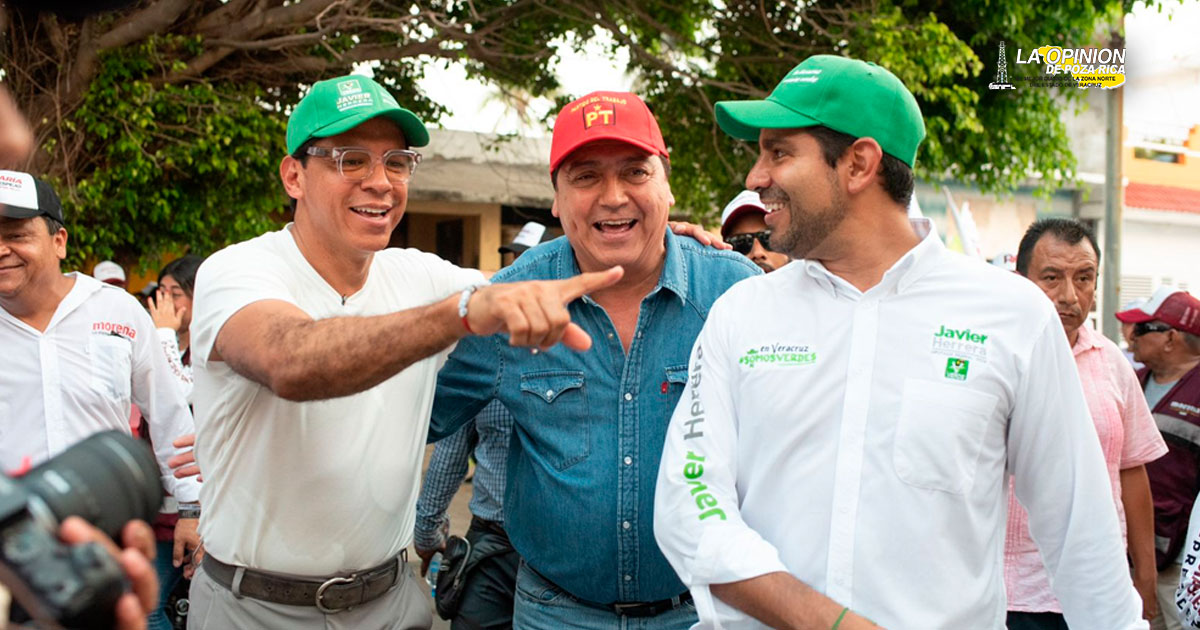 Javier Herrera líder del Verde Ecologista acompaña a Pepin Ruiz en visita a colonias de Veracruz