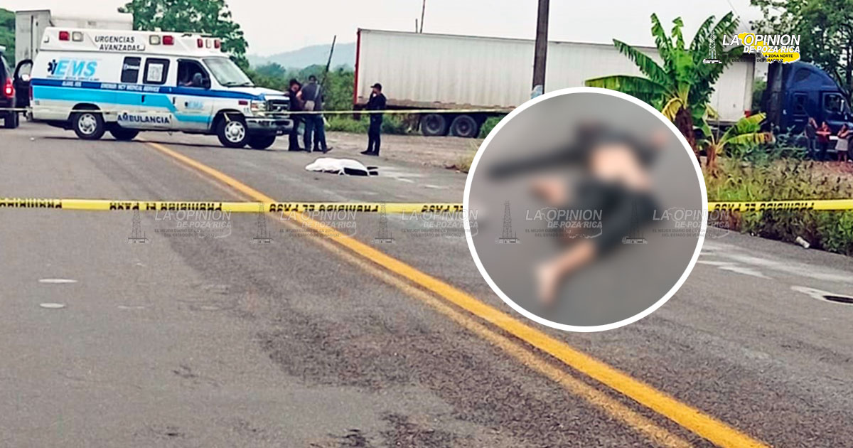 Perece atropellada una joven mujer