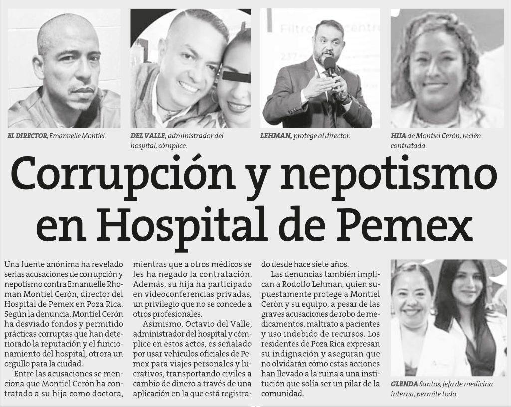 Corrupción y nepotismo en Hospital de Pemex