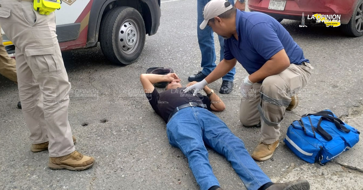 Derriba a motorizado en el Central Poniente