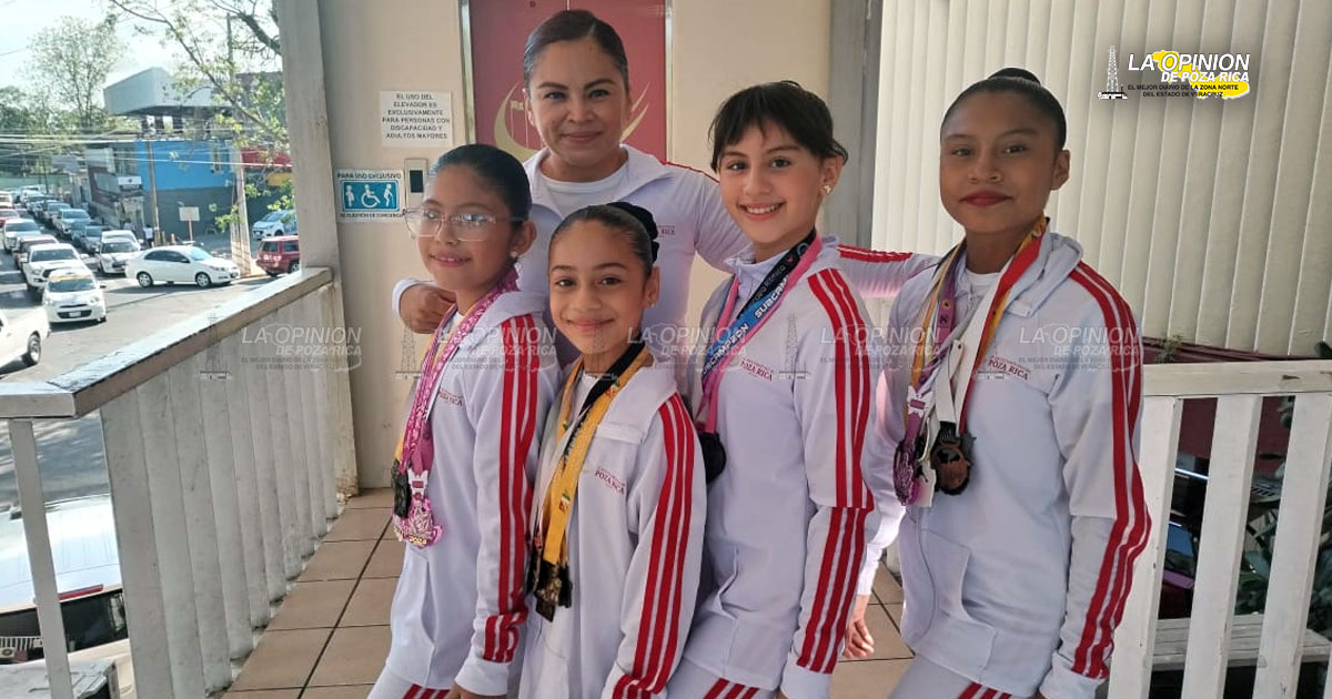 Niñas pozarricenses triunfan en torneo gimnasia rítmica en Costa Rica