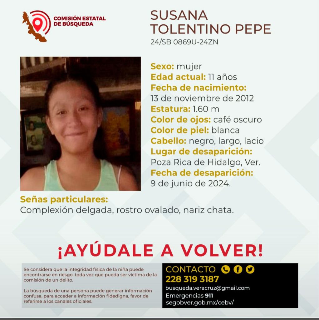 Menor es reportada desaparecida