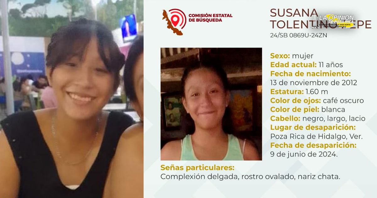 Menor es reportada desaparecida