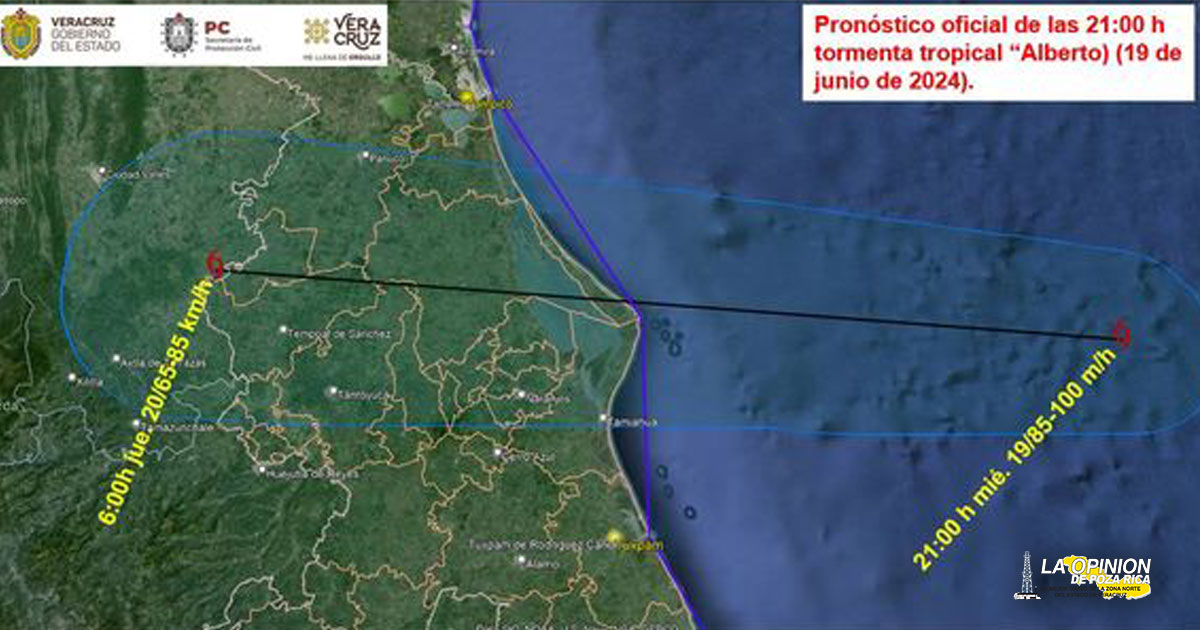 La tormenta Alberto, cerca de Tamiahua