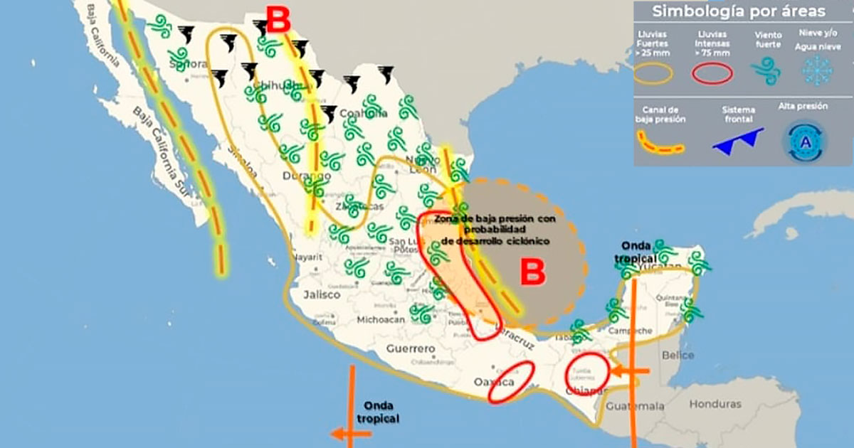 Probabilidad de desarrollo ciclónico en el Golfo de México