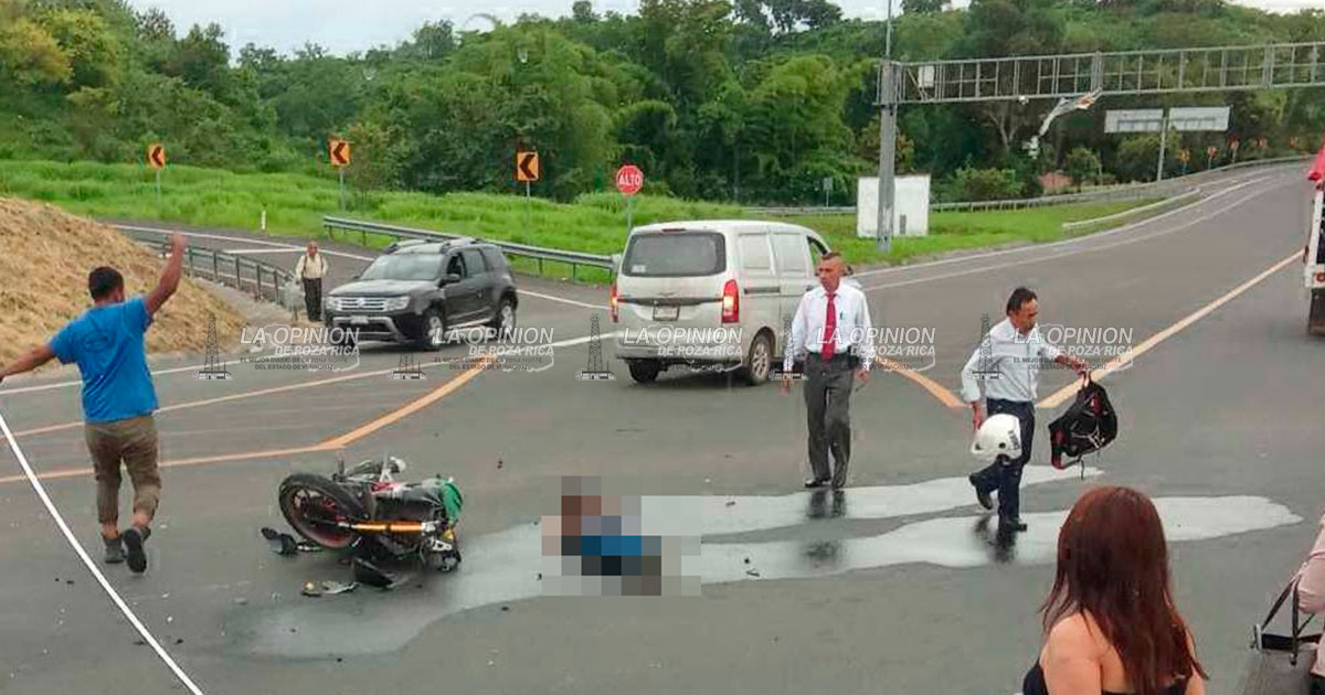 Motociclista resulta lesionado en choque