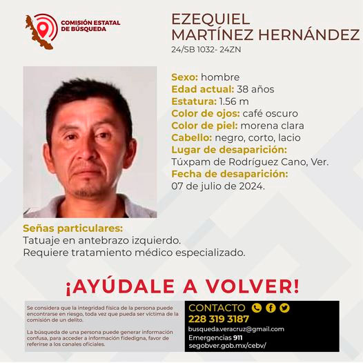 Desapareció tras ir a trabajar a Tuxpan